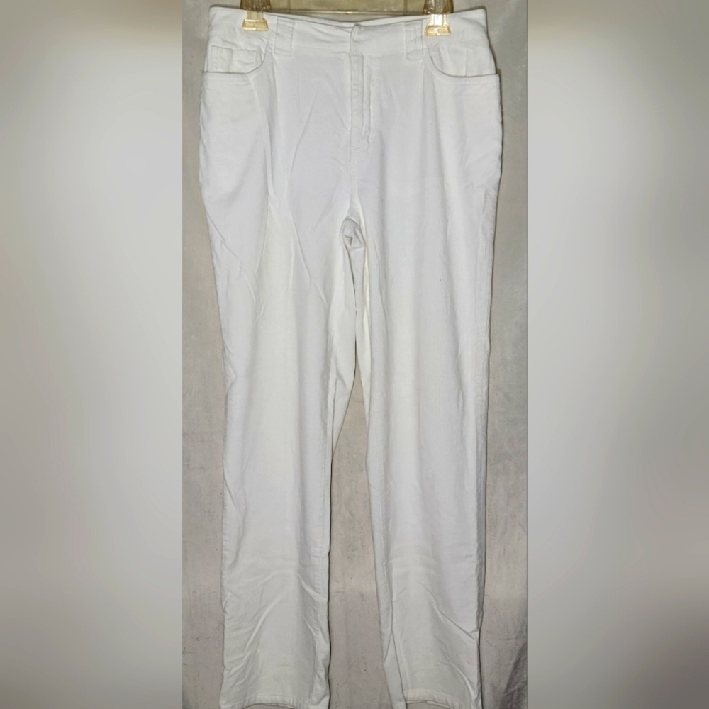 St. John's Bay Women's Cream Corduroy High Rise Stretch Bootcut Pants Size 6